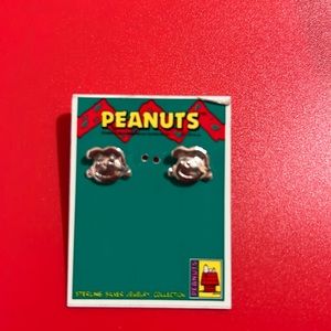Peanuts "Lucy" pierced Earrings - Sterling Silver - Never Worn / Vintage